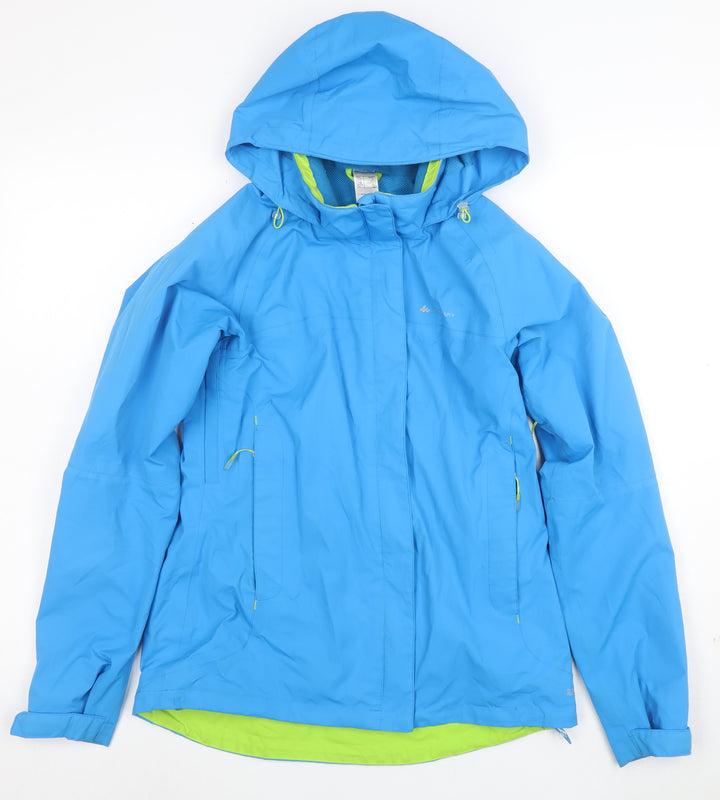 Quechua Women's Blue Waterproof Hooded Jacket XS Outdoor Rain Coat