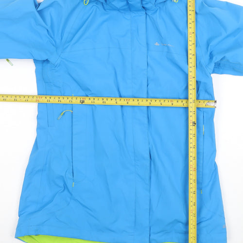 Quechua Women's Blue Waterproof Hooded Jacket XS Outdoor Rain Coat