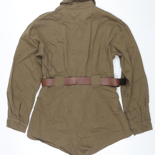 PrettyLittleThing Women’s Khaki Belted Long Sleeve Playsuit UK 12