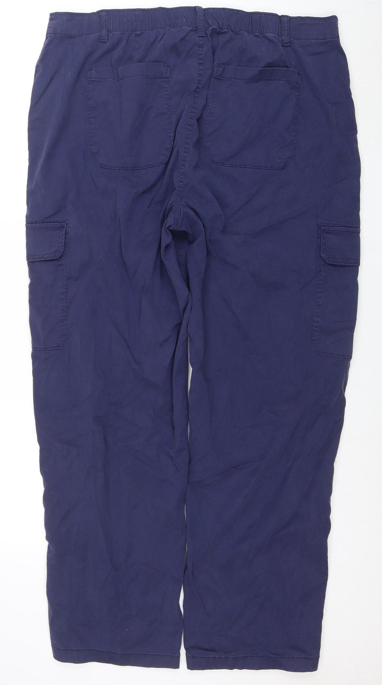 Marks and Spencer Women Blue Size 20 Long Cargo Trousers