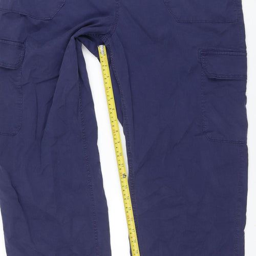 Marks and Spencer Women Blue Size 20 Long Cargo Trousers