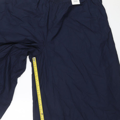 Marks and Spencer Women’s Blue Size 20 Short Wide-Leg Cropped Cotton Trousers