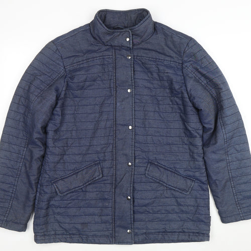 Captain Corolle Women's Blue Quilted Cotton Jacket Size 14