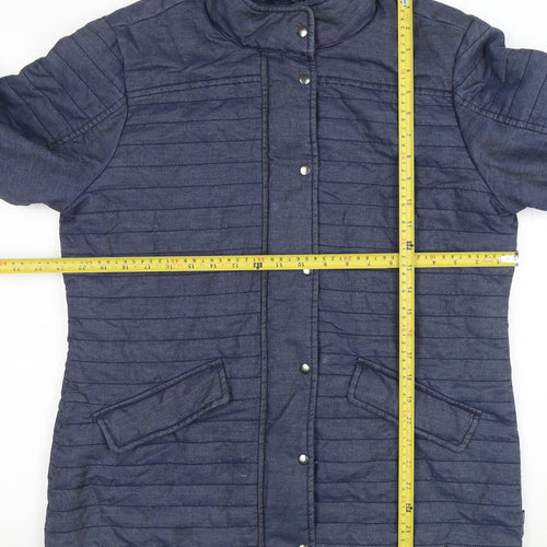 Captain Corolle Women's Blue Quilted Cotton Jacket Size 14