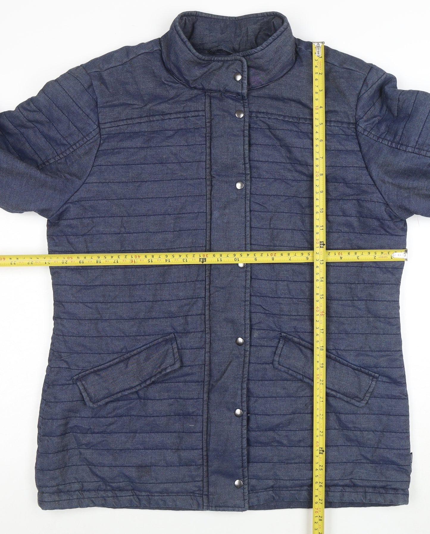 Captain Corolle Women's Blue Quilted Cotton Jacket Size 14