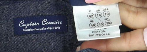 Captain Corolle Women's Blue Quilted Cotton Jacket Size 14