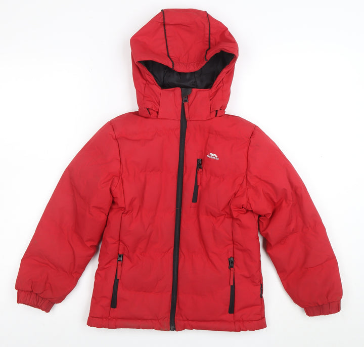 Trespass Boys Red Waterproof Hooded Puffer Jacket Coat 5-6 Years