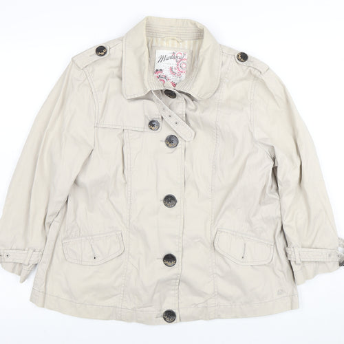 Monterey Women’s Beige Cotton Trench Jacket Size 14