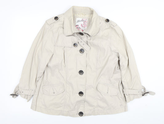 Monterey Women’s Beige Cotton Trench Jacket Size 14