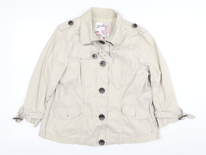 Monterey Women’s Beige Cotton Trench Jacket Size 14
