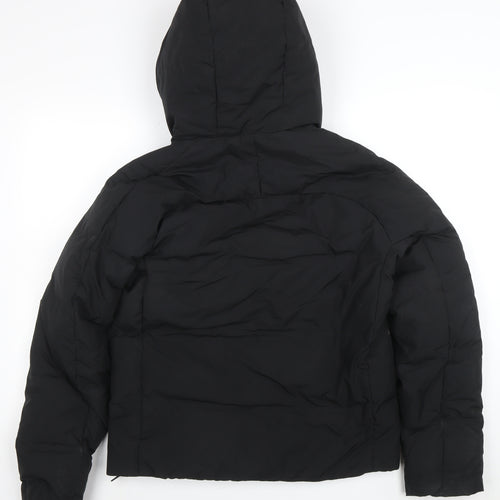 Uniqlo Women's Black Puffer Jacket S Hooded Windproof Winter Coat