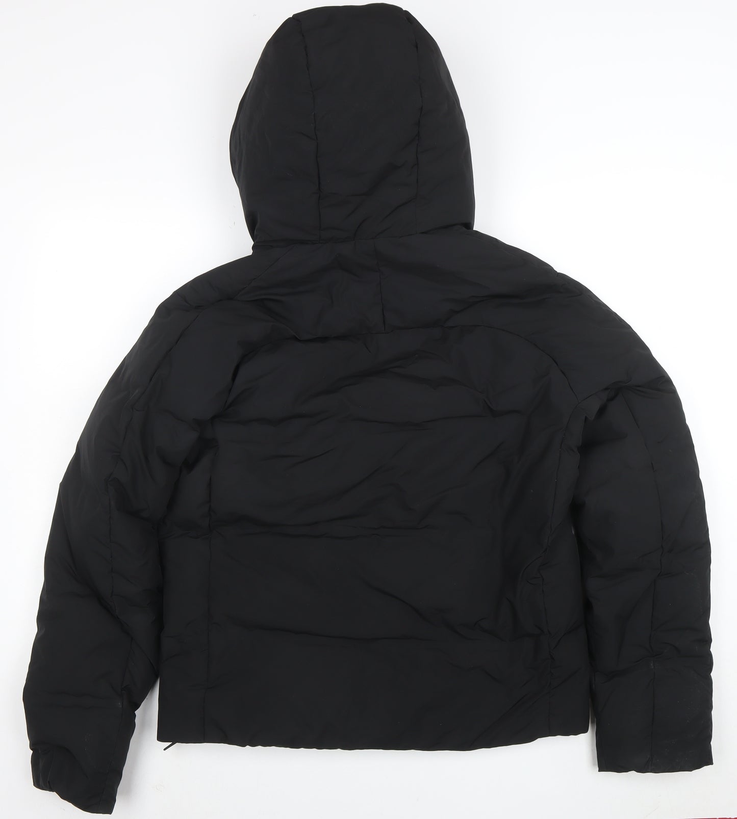 Uniqlo Women's Black Puffer Jacket S Hooded Windproof Winter Coat