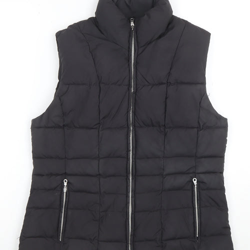 Hobbs Womens Black Size 12 Puffer Gilet Waistcoat Quilted Zip Vest