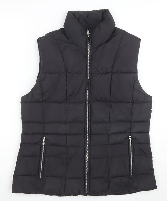 Hobbs Womens Black Size 12 Puffer Gilet Waistcoat Quilted Zip Vest