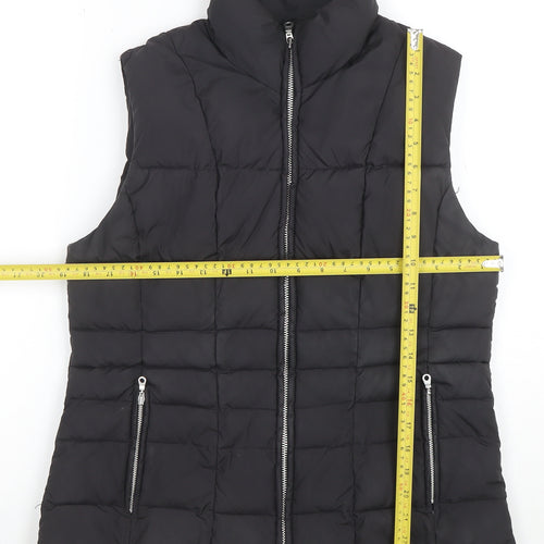 Hobbs Womens Black Size 12 Puffer Gilet Waistcoat Quilted Zip Vest