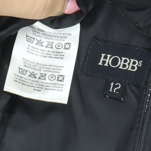Hobbs Womens Black Size 12 Puffer Gilet Waistcoat Quilted Zip Vest