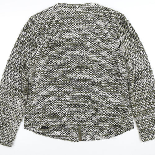 Via Appia Women Green Knit Full Zip Cardigan Size 14 Classic Style