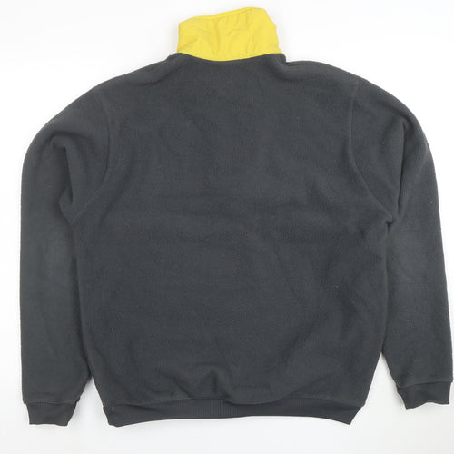 adidas Men's Black & Yellow Fleece 1/4 Zip Sweatshirt Size M
