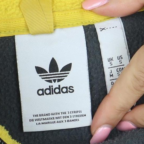 adidas Men's Black & Yellow Fleece 1/4 Zip Sweatshirt Size M