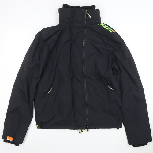 Superdry Men's Black Medium Windcheater Jacket Windproof Lined Zip Up