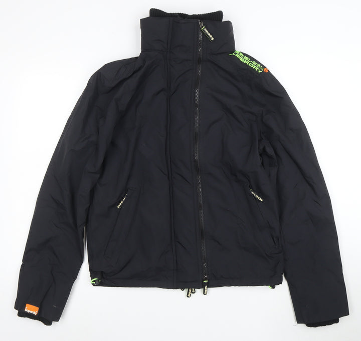 Superdry Men's Black Medium Windcheater Jacket Windproof Lined Zip Up