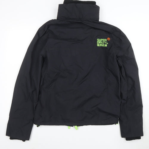 Superdry Men's Black Medium Windcheater Jacket Windproof Lined Zip Up