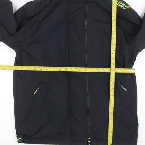 Superdry Men's Black Medium Windcheater Jacket Windproof Lined Zip Up