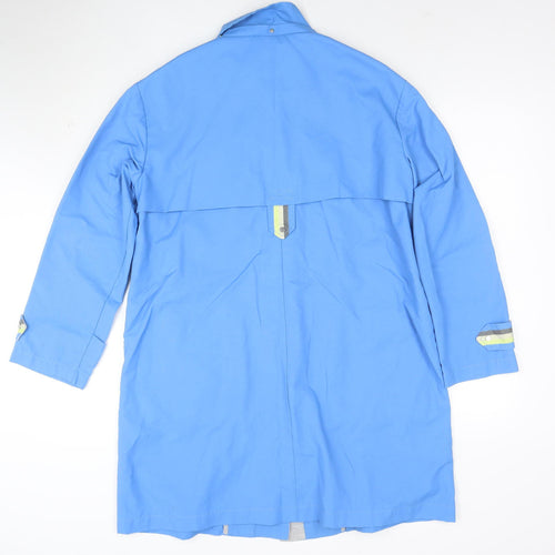 edc Women Blue Medium Parka Jacket Cotton Blend Lined Pockets