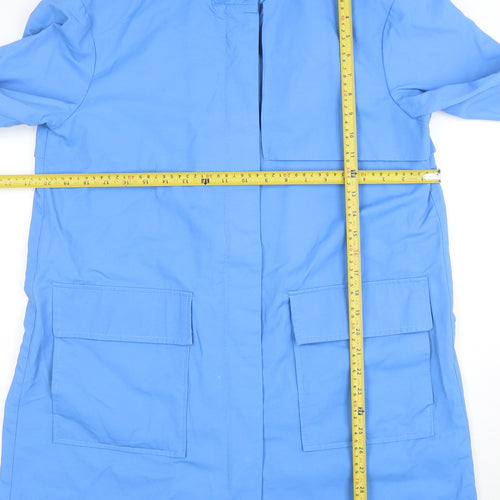 edc Women Blue Medium Parka Jacket Cotton Blend Lined Pockets