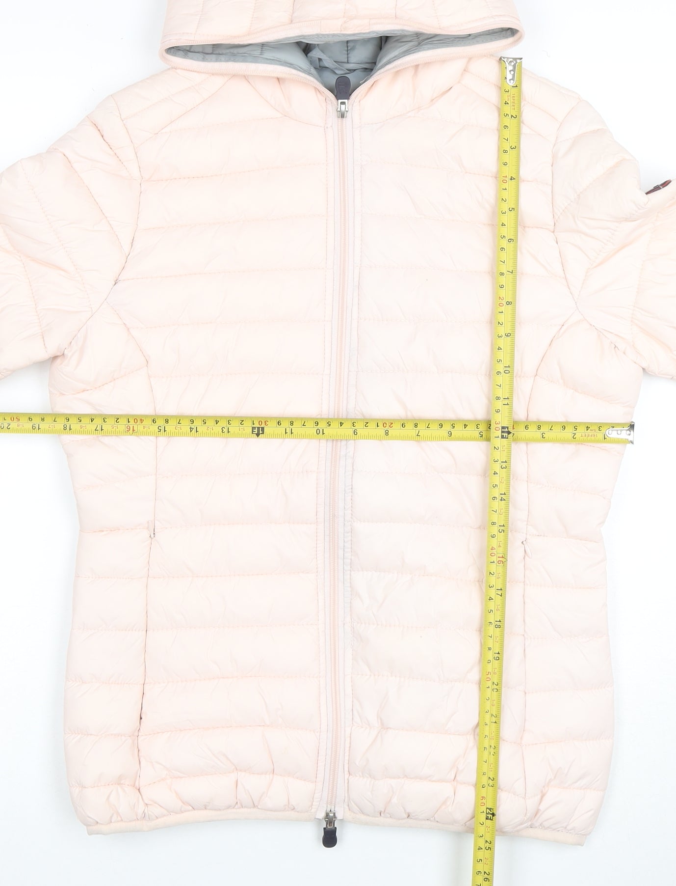 Geographical Norway Women's Pink Hooded Puffer Jacket Size 14