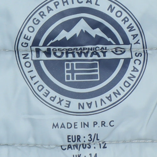 Geographical Norway Women's Pink Hooded Puffer Jacket Size 14