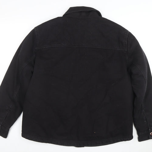 Next Women's Black Cotton Twill Jacket Size 14 Casual Button Front