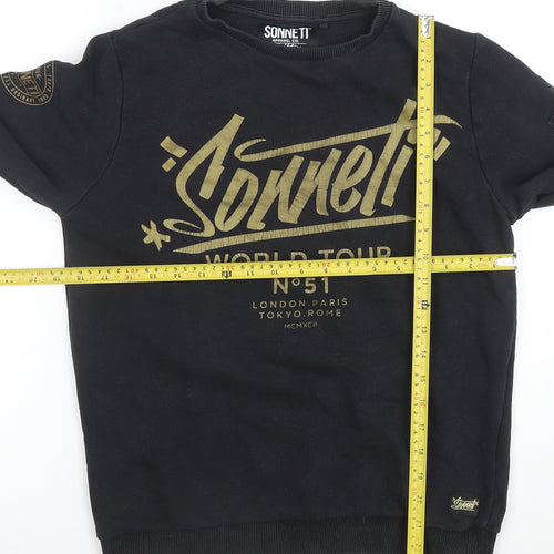 Sonneti Boys Black Graphic Print Pullover Sweatshirt 13-15 Years