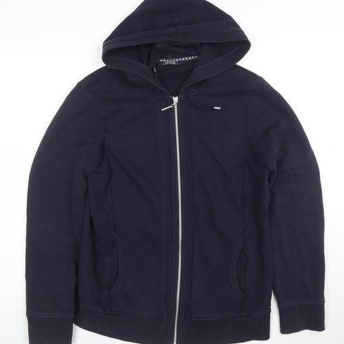 Debenhams Women Navy Full Zip Hoodie Size 14 Cotton Blend