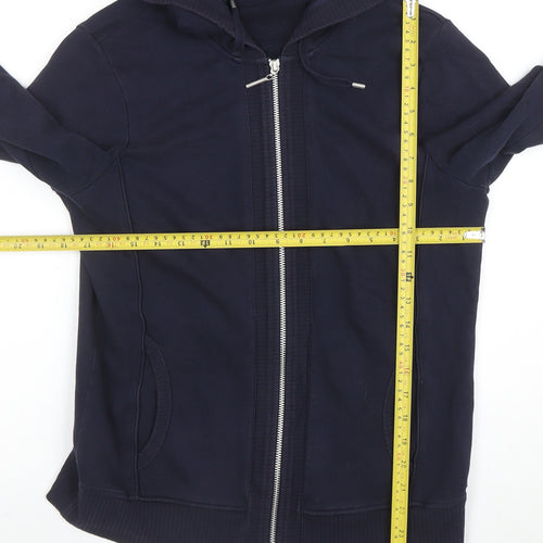 Debenhams Women Navy Full Zip Hoodie Size 14 Cotton Blend