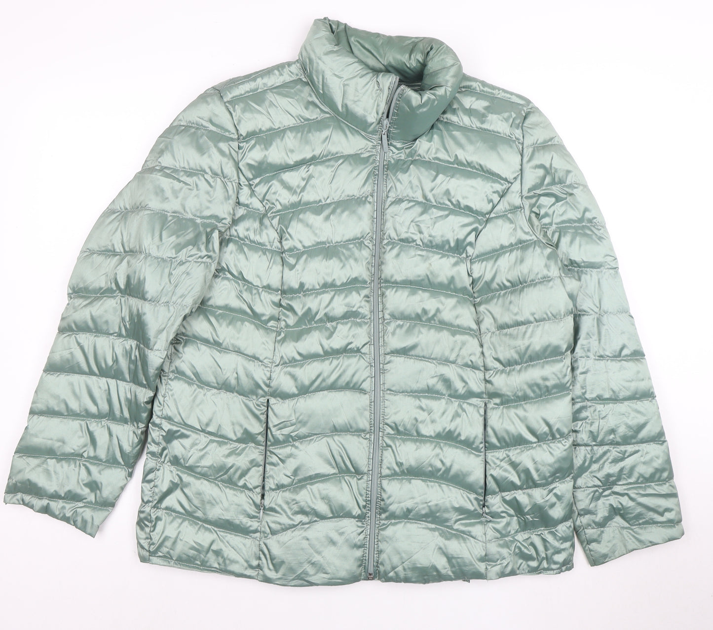 MONA Women's Green Size 12 Lightweight Puffer Jacket