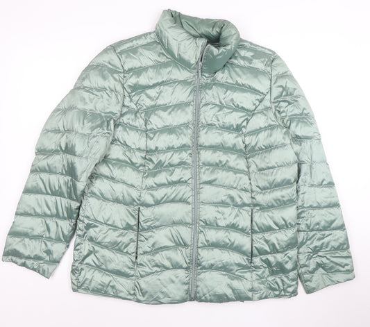 MONA Women's Green Size 12 Lightweight Puffer Jacket