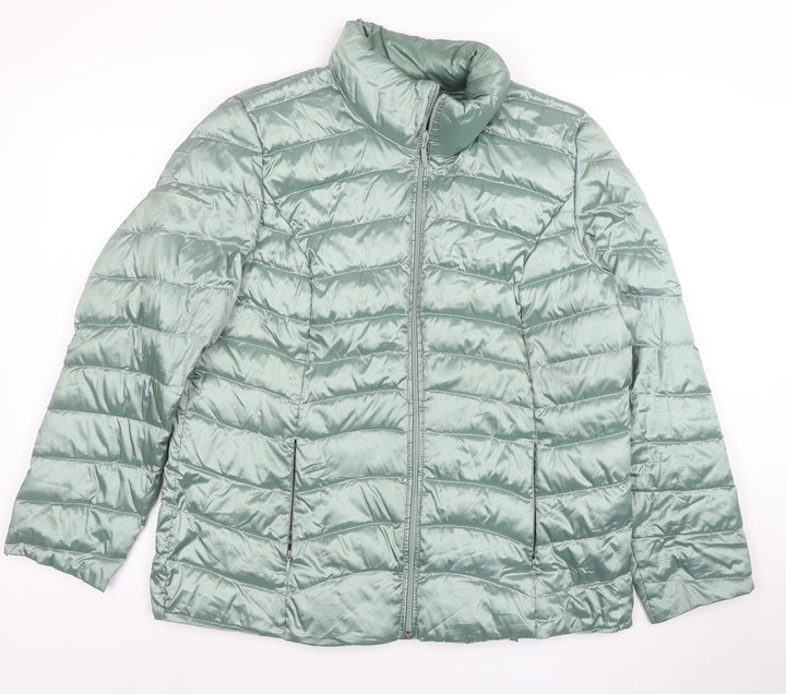 MONA Women's Green Size 12 Lightweight Puffer Jacket