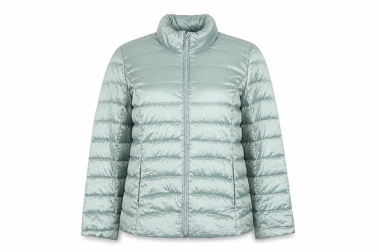 Front view of MONA Women's Green, size 12, Lightweight Puffer Jacket