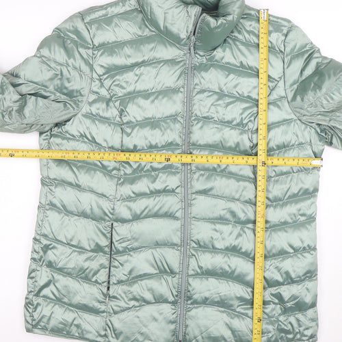 MONA Women's Green Size 12 Lightweight Puffer Jacket