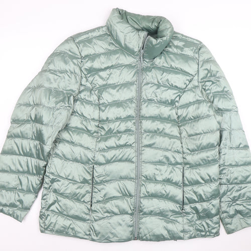 MONA Women's Green Size 12 Lightweight Puffer Jacket
