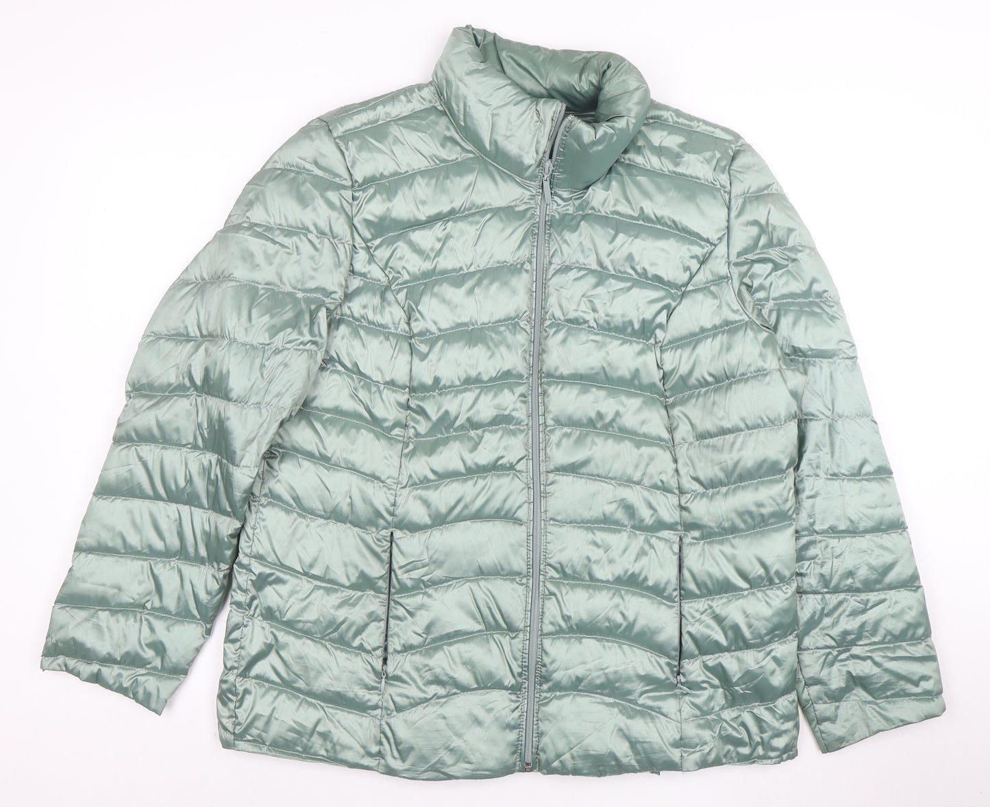 MONA Women's Green Size 12 Lightweight Puffer Jacket