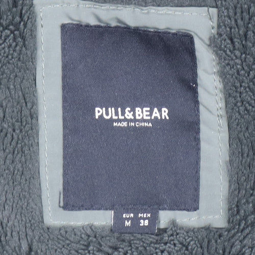 Pull & Bear Women's Green Faux Fur Hooded Puffer Jacket Size 10