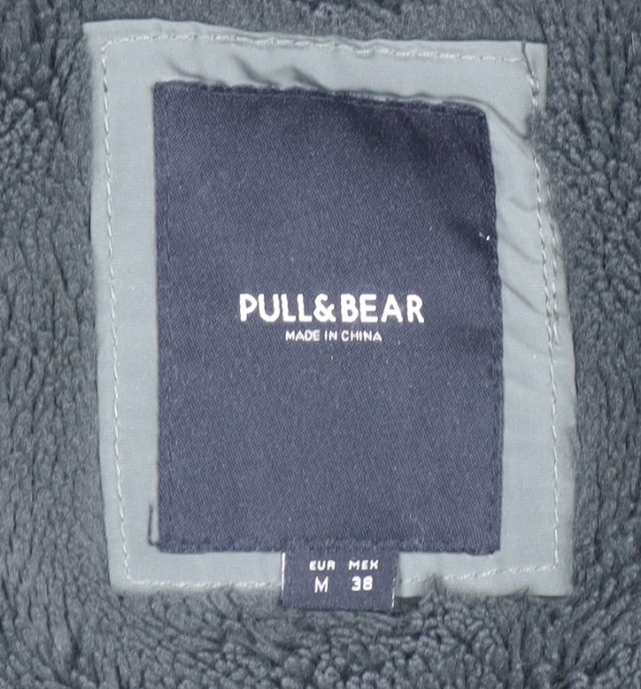 Pull & Bear Women's Green Faux Fur Hooded Puffer Jacket Size 10
