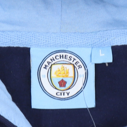 Manchester City Women Navy Blue Pullover Hoodie L Cotton