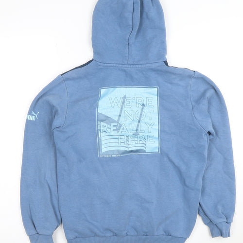 Puma Boys Blue Pullover Hoodie Manchester City Graphic Size 11-12 Years