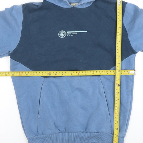 Puma Boys Blue Pullover Hoodie Manchester City Graphic Size 11-12 Years