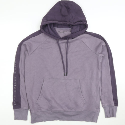 Under Armour Womens Purple XS Pullover Hoodie with Logo Trim