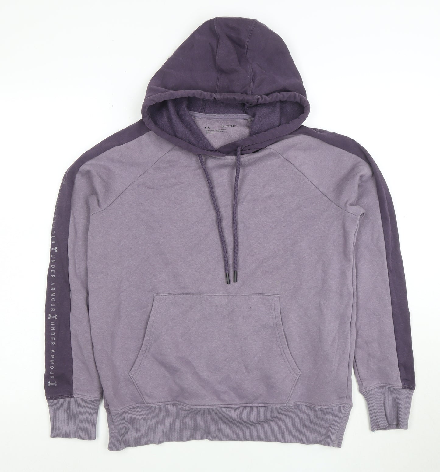 Under Armour Womens Purple XS Pullover Hoodie with Logo Trim