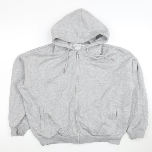USAPRO Women's Grey Full Zip Hoodie Size UK 8 Cotton Blend